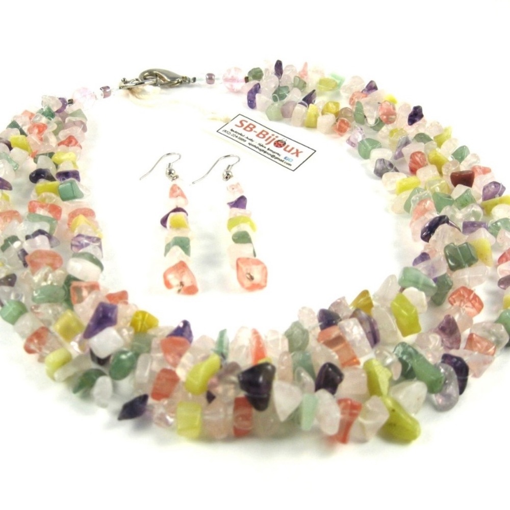 SB-Bijoux Pebbles Stones mixed Necklace Set